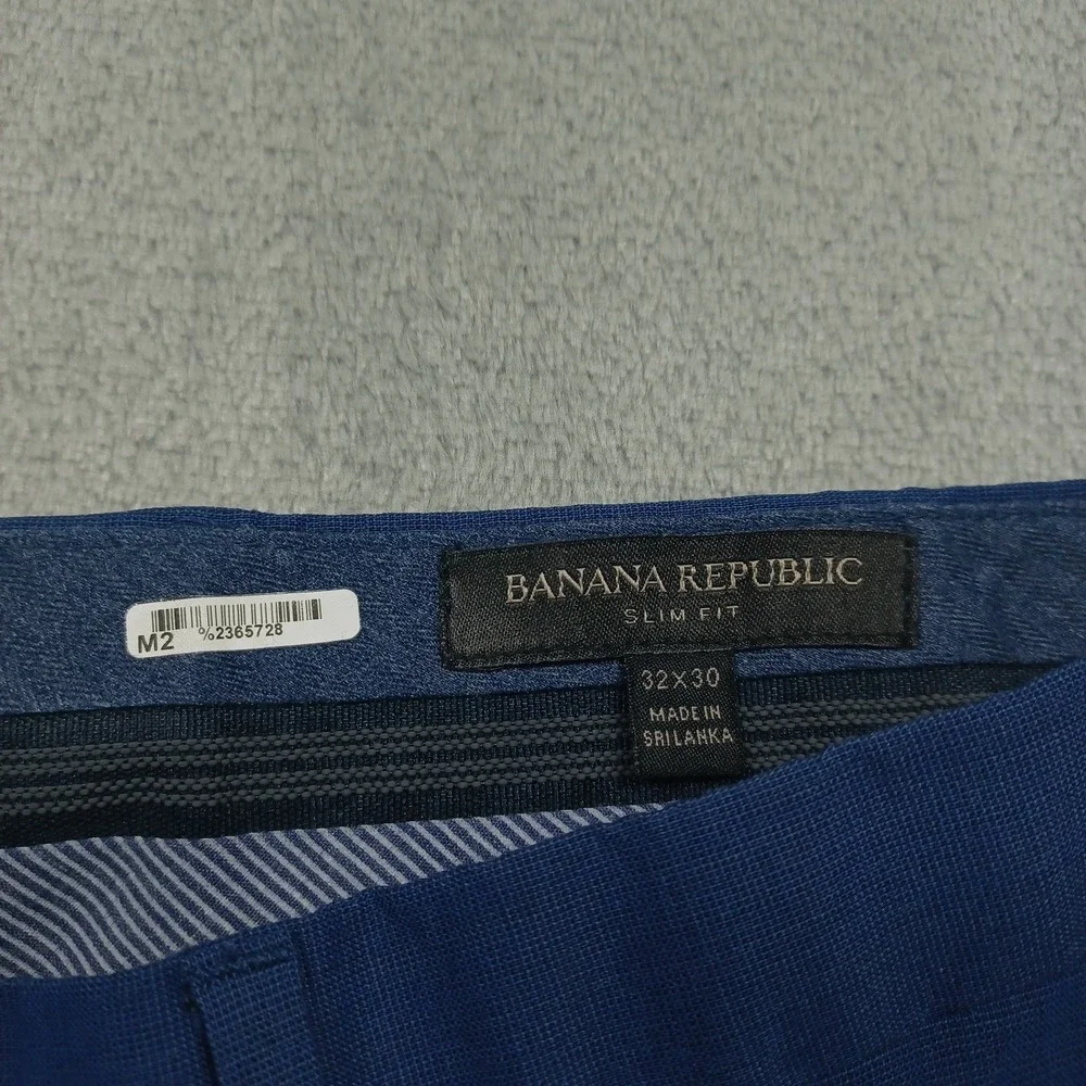 Banana Republic Pants Mens 32x30‎ Blue Wool Straight Preppy Chino Slim Fit